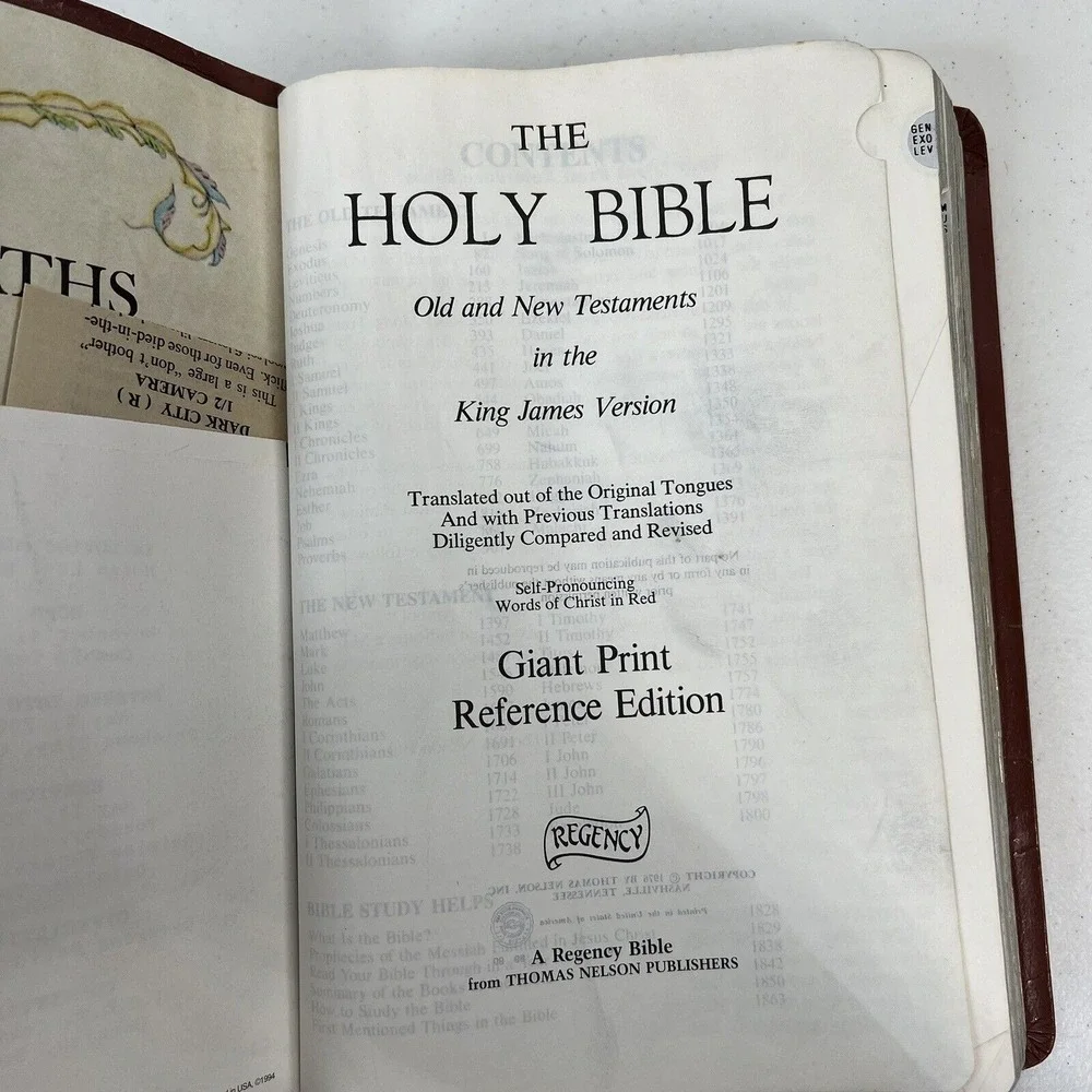 Regency KJV Holy Bible Giant Print Red Letter Reference Blunt Family Records